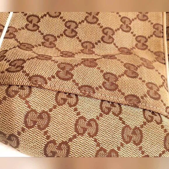 GUCCI - Tote Bag Vintage Monogram  Positano GG -w/silk gucci scarf- AUTHENTIC- - Picture 12 of 12